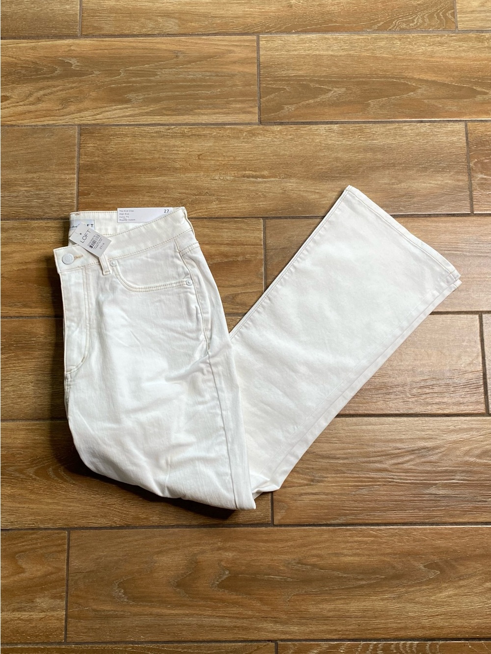 New Loft 27 | 4 White The Kick Crop Jeans